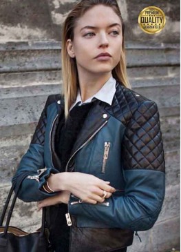 Martha Hunt Street Style Quilted Leather Jacket